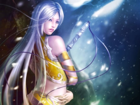 Sword Woman - beauty, sexy, hot, female, anime girl, armor, sword woman, cherry blossom, pretty, cool, katana, sweet, sword