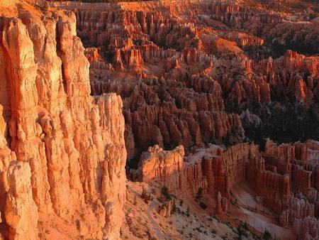 Wall of Rock - nature, rock, shadow, rough, sun, wall, canyon