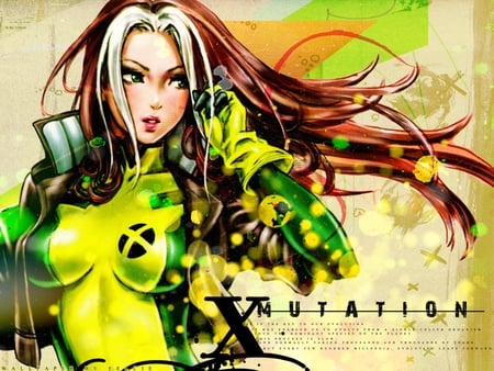 Mutation - anime, sexy warrior, green eyes, anime sexy girl, beautiful woman, beautiful lady, mutation, x men, anime warrior