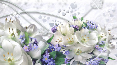 Purity - summer, violet, pure, white, hearts, purple, floral, flowers, firefox persona, lilac