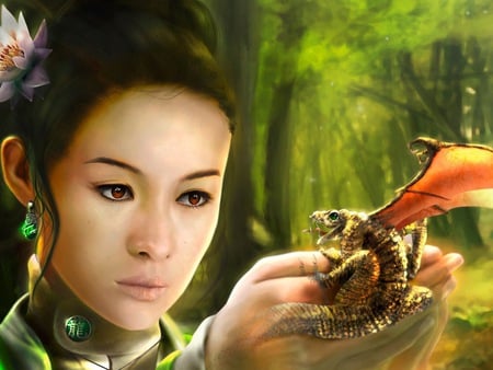 dragon - palms, christian, dragon, wallpaper, asian, fantasy