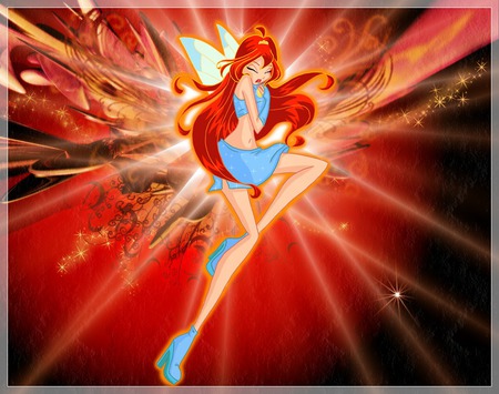 bloom - bloom, fairy, red, winxclub