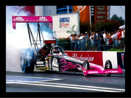 Burn up the track - woman, people, dragster, car