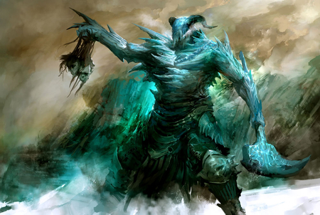 Guild Wars 2 - warrior, monster, video game, fantasy, cg, hd, guild wars, beast, guild wars 2, adventure, action, demon