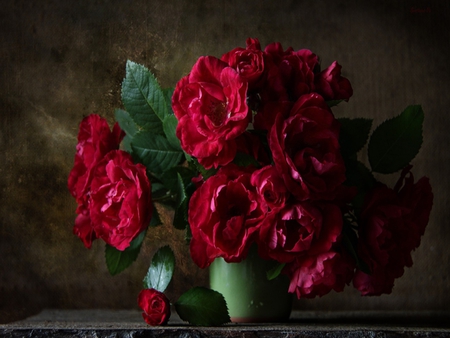 Still Life - beauty, photography, for you, lovely, still life, vase, with love, nature, peonies, pretty, red, petals, beautiful, peony, colors, flowers