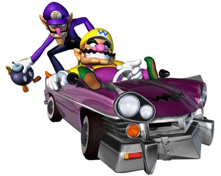 Wario and Waluigi - waluigi, bo-omb, wario, mario kart