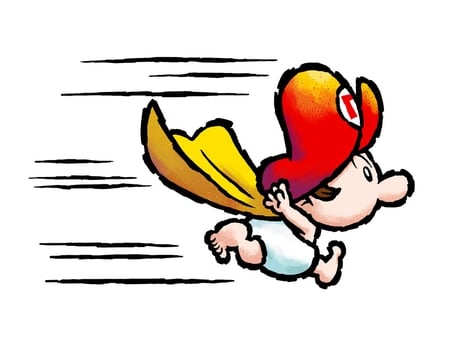 Baby Mario - cape, baby mario, red cap, baby