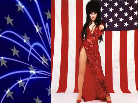 ELVIRA - elvira, cassandra peterson, fireworkworks, 4th of july