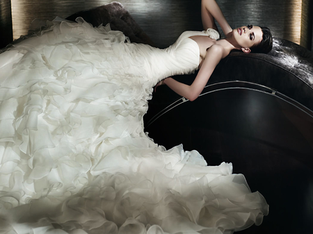 Awesome Wedding Dress - white, wedding, dresses, 2011, san patrick, brunette, model