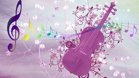 To Make Music - purple, abstract, music, notes, flowers, firefox persona, beads, lavender