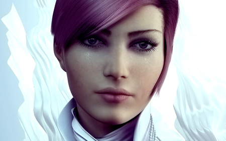 CG Girl - beauty, female, angel, people, fantasy, face, cgi, gorgeous, amazing, pretty, cute, dreaming, adorable, girl, purple hair, stunning, abstract, beautiful, sweet