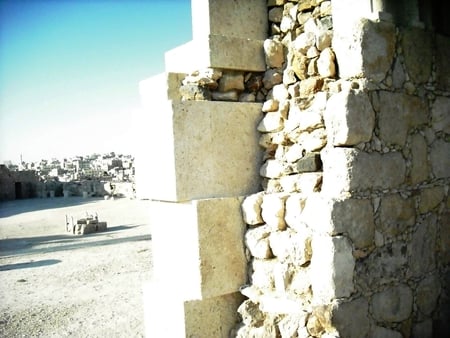 Tall Wall - amman, islamic, wall, jordan, roman