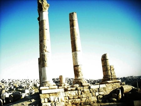 standing tall - ruins, amman, jordan, roman, history