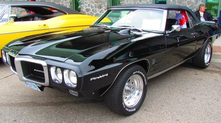 1969 Pontiac Firebird convertible - firebird, black, muscle car, convertible, classic, pontiac, 1969, gm