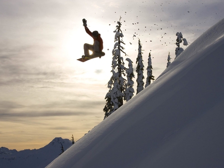 Catching Air in Mount Baker Backcountry Washington - white, catching, air, winter, mount, backcountry