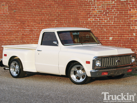 70 Chevy - white, bowtie, truck, gm