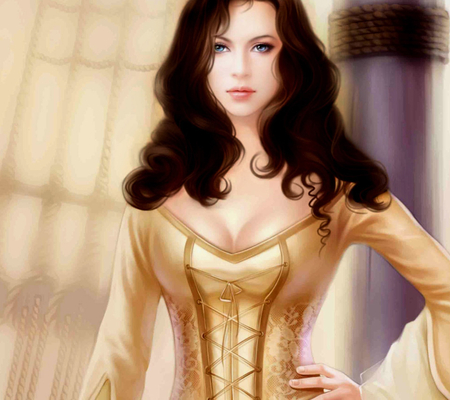 Classy lady - golden, lady, classy, look