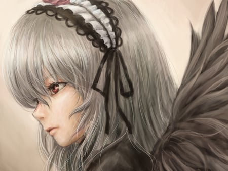 Rozen maiden - red eyes, wings, sweet, cute