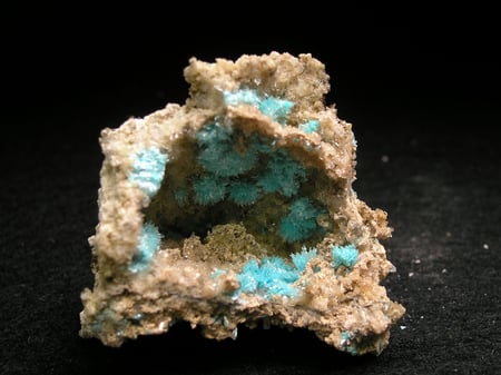 Aurichalicite - mineral, rock, aurichalicite, blue