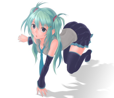 miku - twin tails, pretty, vocaloid, anime, miku, cute