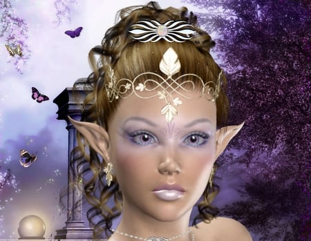 Elf - beauty, elf, fantasy, 3d