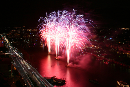 Fireworks - city, night, fireworks, light