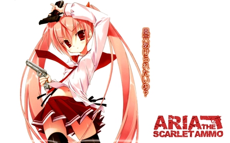 little fighter - gun, hidan no aria, twin tails, kanzaki h aria, cute