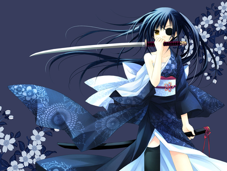 Anime blue girl - fantasy, anime, blue, girl, cute