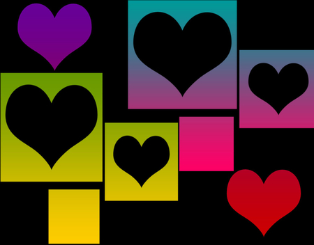 Heart Of Hearts - colours, abstract, heart, shape, love, squares, wallpaper