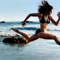 running on the beach