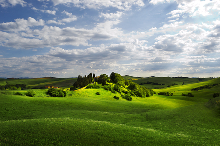 Landscape - beauty, nice, sky, trees, photography, meadow, pleasant, spring, quiet, pretty, cool, clouds, architecture, green, house, grass, harmony, houses, landscape, lovely, nature, lawn, beautiful