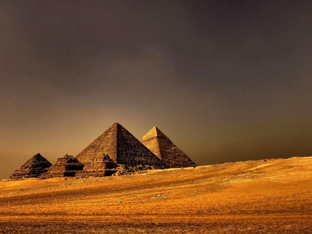 pyramids - ancient, egypt, pyramids, big, desert