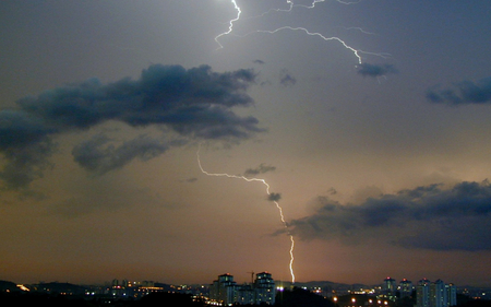 Lightning - abstract, photography, city, lightning, dark