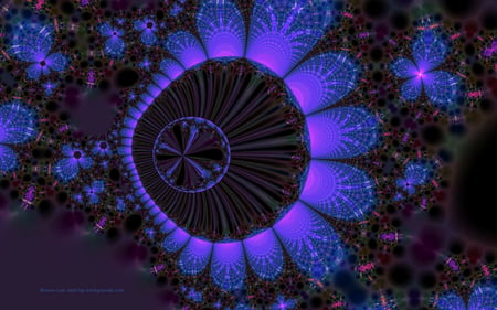 UNDERSEA FRACTAL - sea, under, purple, fractal