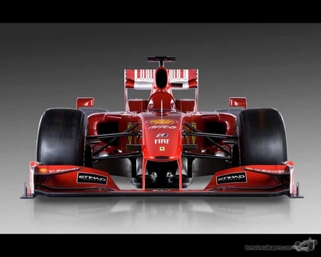 Red Ferrari - red, race, fast, car, track, formulaone, tires