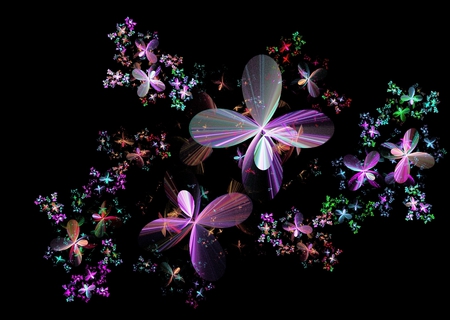 flower and petal - abstract, fractals, flower, petals, fractal