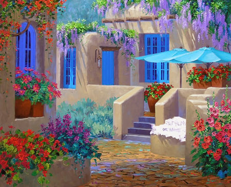 Colorful Scene - abstract, house, beautiful, scene, live, life, colorful, painting, place