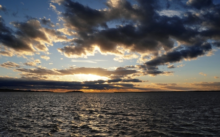 Parc du Bic - calm, nature, ocean, clouds, beautiful, waters, sunset