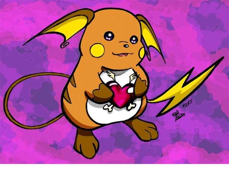 Dear old raichu - raichu, heart, electric, pokemon