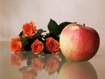 Apple and roses