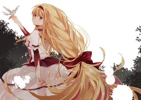 Anime Blonde Hair - fantasy, anime, anime blonde hair, bow, anime princess