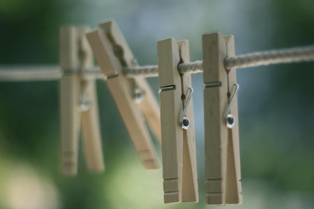 together - wood, nature, clothespins, simple, clothes line