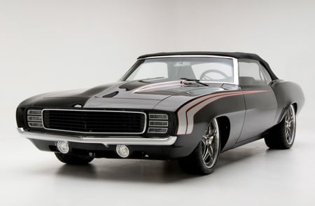 chevrolet  camaro - black, chevrolet, 1969, camaro, wallpaper