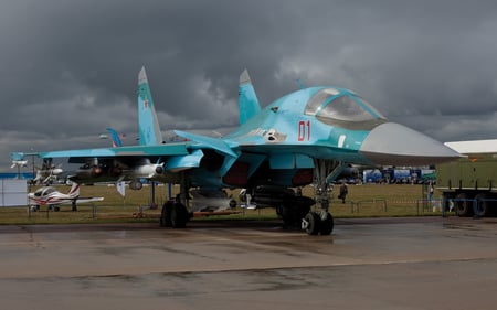 SU-34 - aircraft, jet, multirole, military, russian