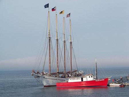 bar harbor, maine - bar harbor, ship, ocean, maine, sky