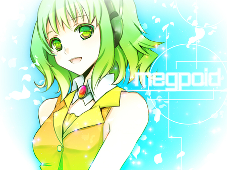 megpoid - bright, konachan, vocaloid, megpoid, green, gumi