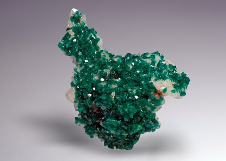 Dioptase & Calcite - mineral, calcite, green, rock, dioptase