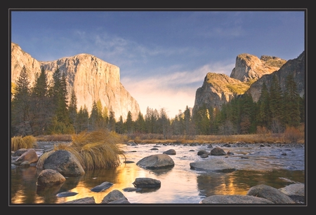 Yosemite Valley - national, water, beauty, valley, natural, pines, nature, mountains, sky, park, rocks