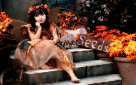 FLOWER GIRL - sweet, girl, flower, shop