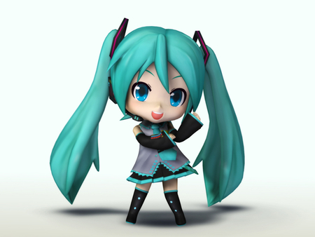 Yeah im Cute, Jealous - anime, hatsune miku, 3d, chibi